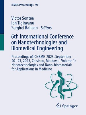 cover image of 6th International Conference on Nanotechnologies and Biomedical Engineering